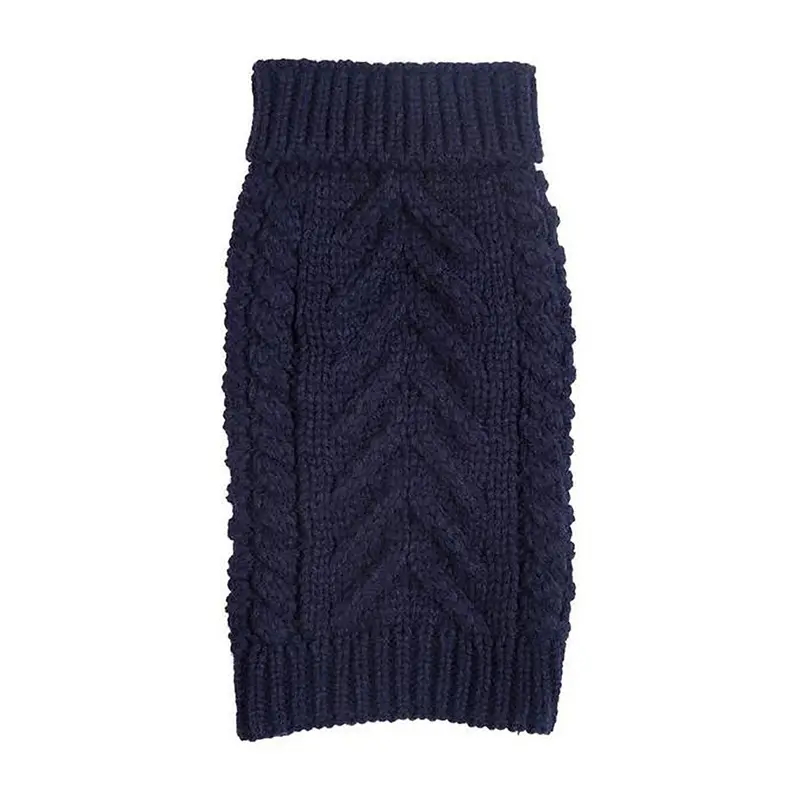 fabdog Chunky Turtleneck Dog Sweater - Navy
