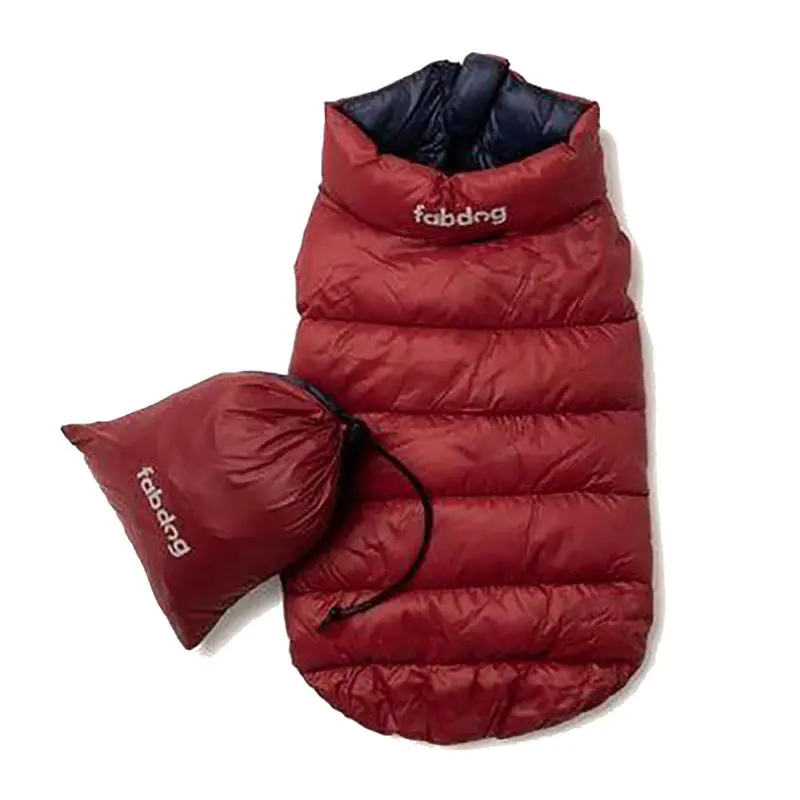 fabdog Pack-N-Go Reversible Dog Coat - Red/Navy