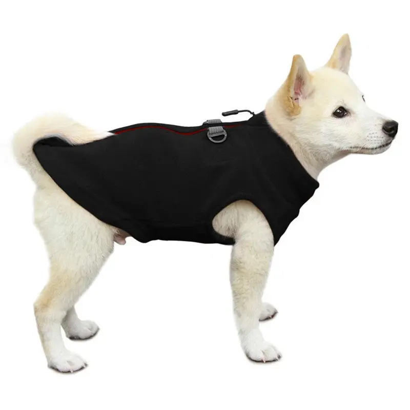 Gooby Zip Up Fleece Dog Vest - Black