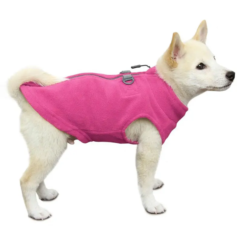 Gooby Zip Up Fleece Dog Vest - Pink