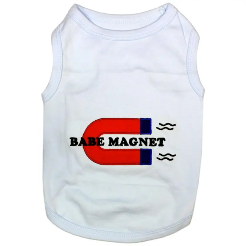 Babe Magnet Dog Tank by Parisian Pet - White