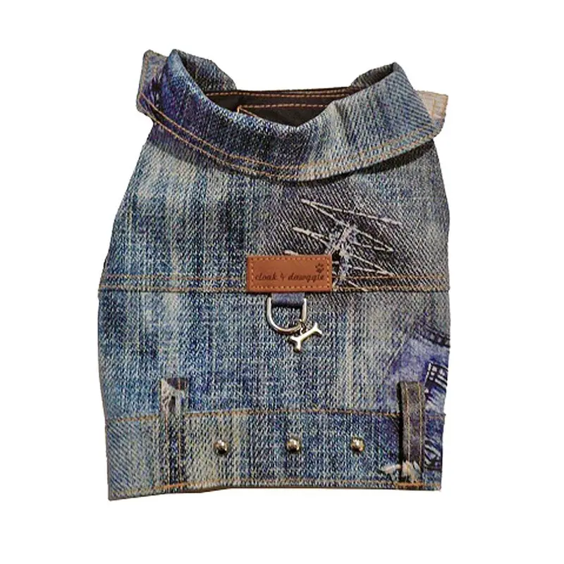 Cloak & Dawggie Denim Patch Dog Harness Vest