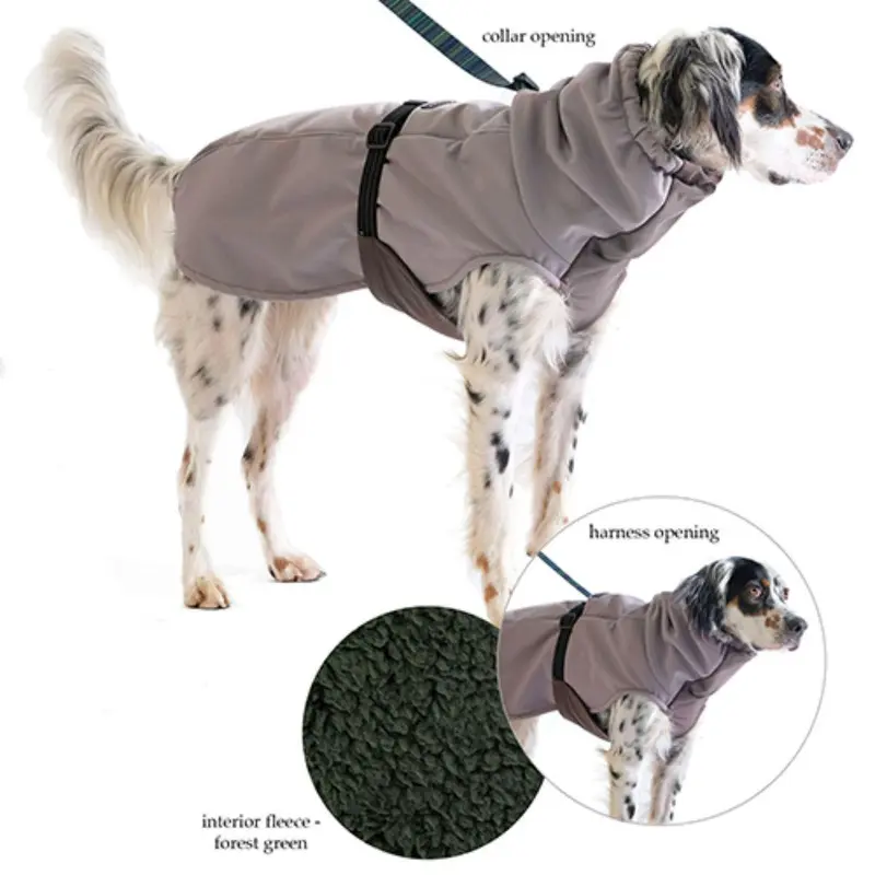 Gold Paw Winter Paw Dog Coat - Silver with Forest