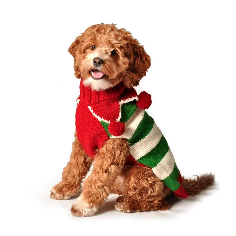 Chilly Dog Handmade Christmas Elf Wool Dog Sweater