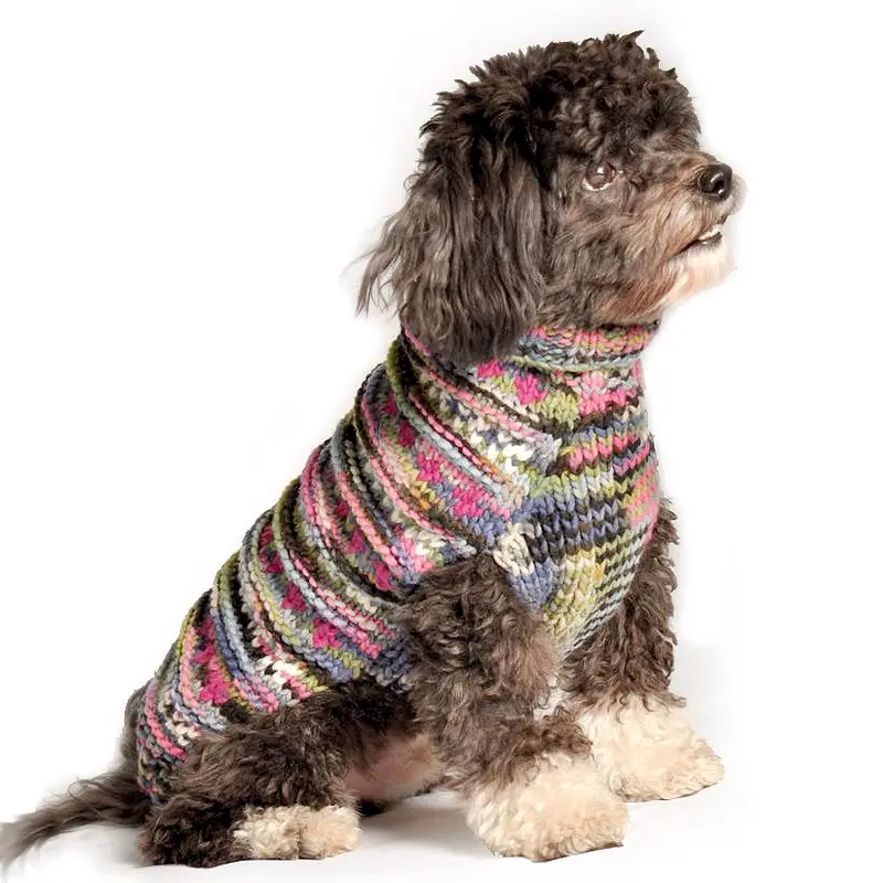 Chilly Dog Handmade Woodstock Wool Dog Sweater - Purple