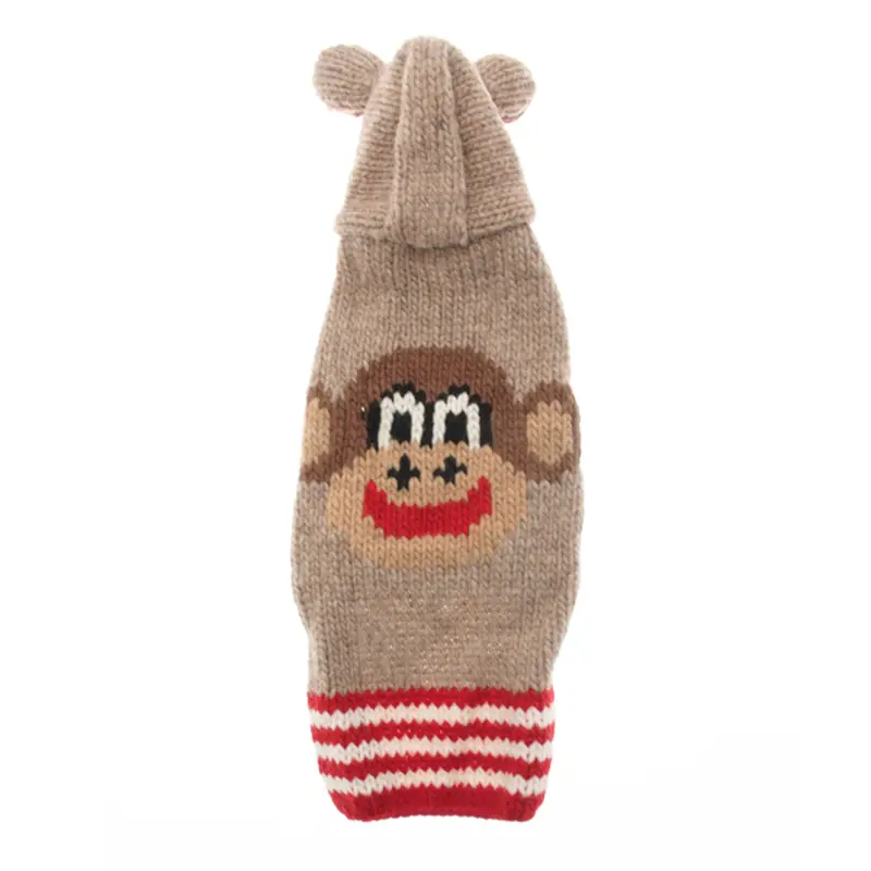 Chilly Dog Handmade Wool Monkey Dog Hoodie with Ears