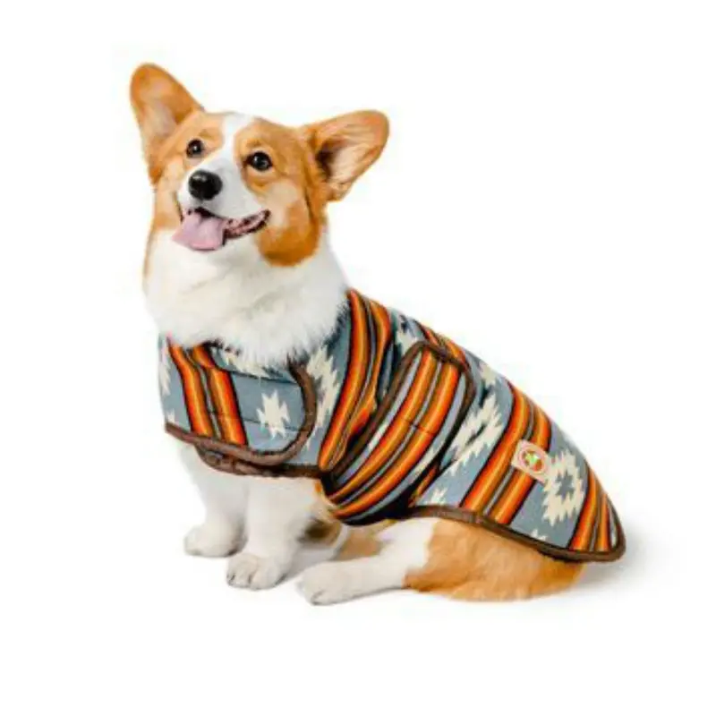 Chilly Dog Southwest Denim Sunset Blanket Dog Coat