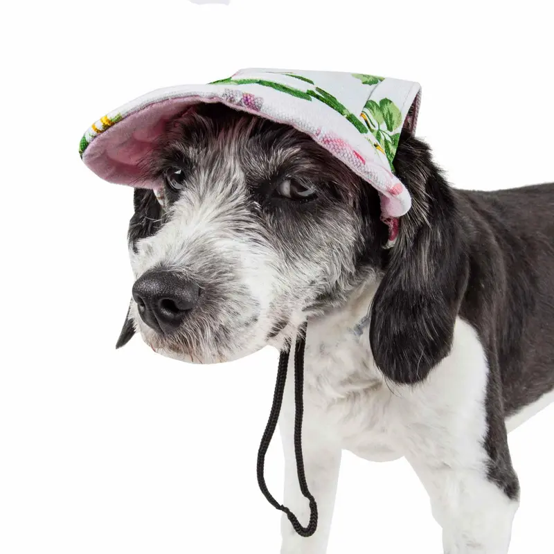 Pet Life Botanic Bark UV Protectant Dog Hat Cap - Floral