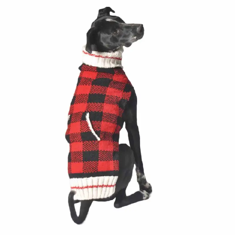 Chilly Dog Handmade Buffalo Plaid Wool Dog Sweater