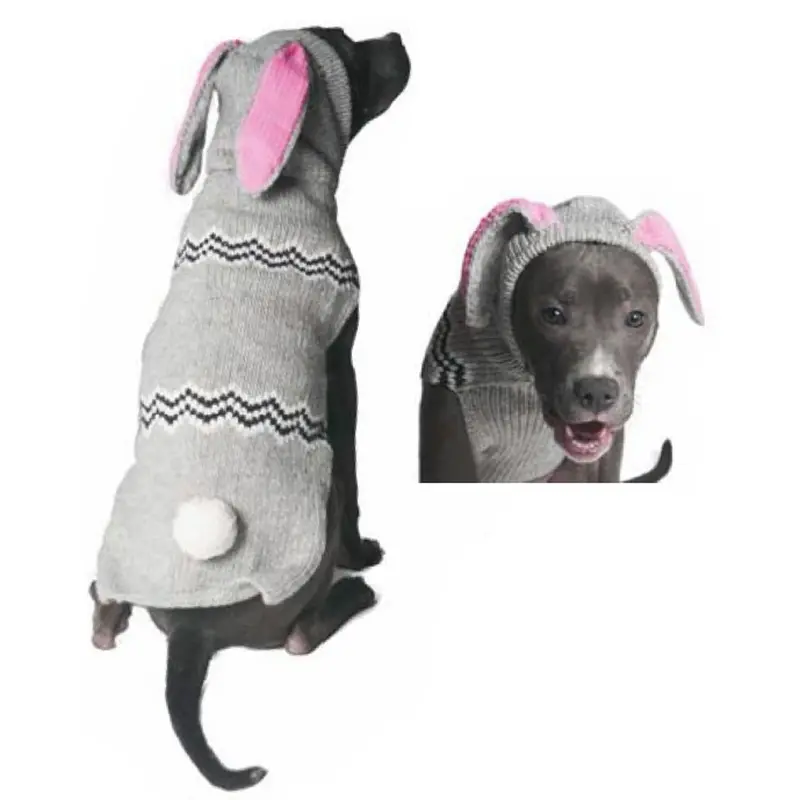 Chilly Dog Handmade Bunny Wool Hooded Dog Sweater