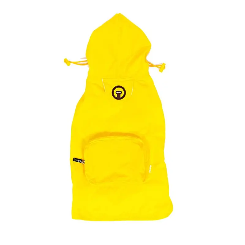 fabdog Pocket Fold Up Dog Raincoat - Yellow