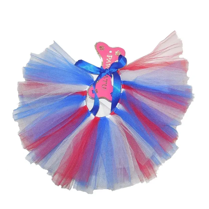 Pawpatu Tulle Dog Tutu - Red, White, and Blue