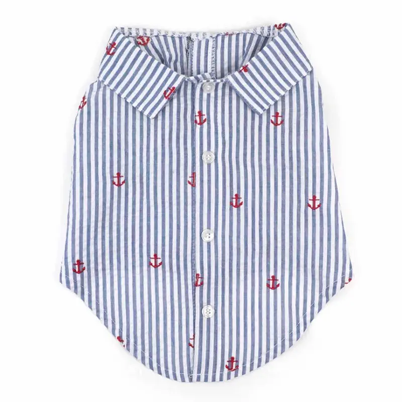 Worthy Dog Navy Stripe Anchor Dog Shirt