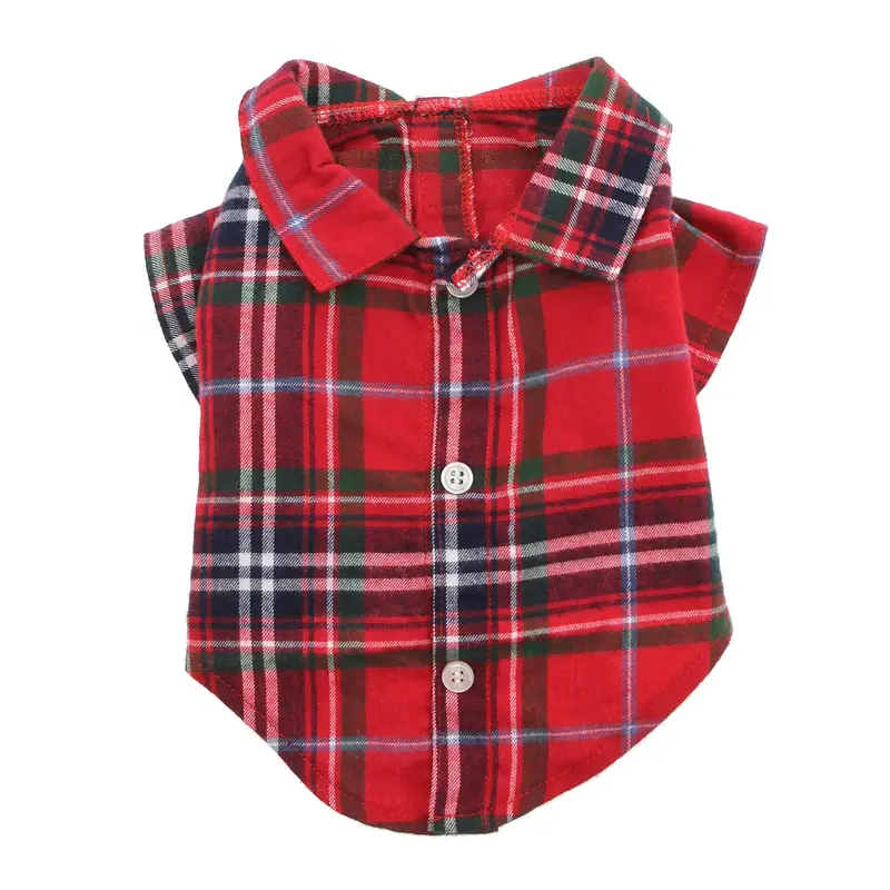 Worthy Dog Red Plaid Dog Shirt