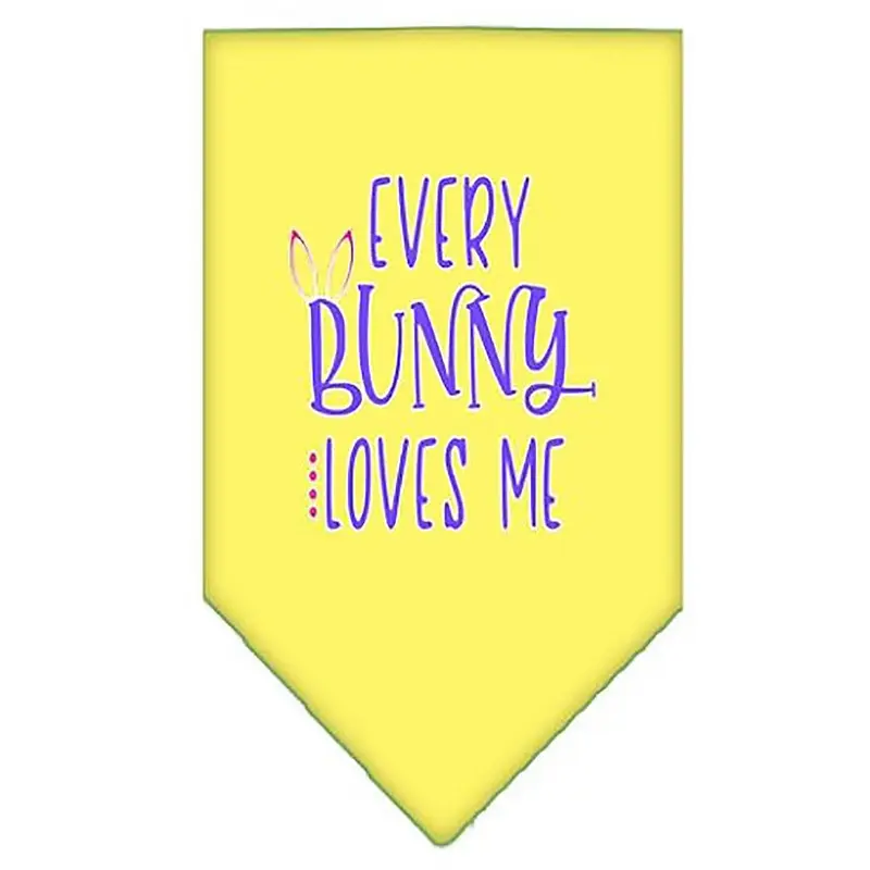 Every Bunny Loves Me Screen Print Dog Bandana - Yellow