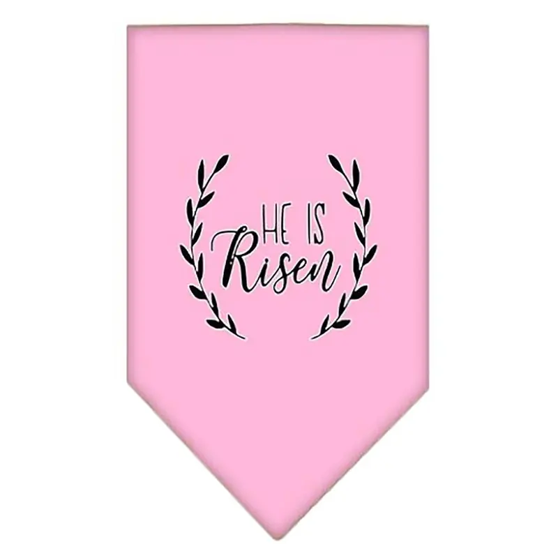 He Is Risen Screen Print Dog Bandana - Light Pink