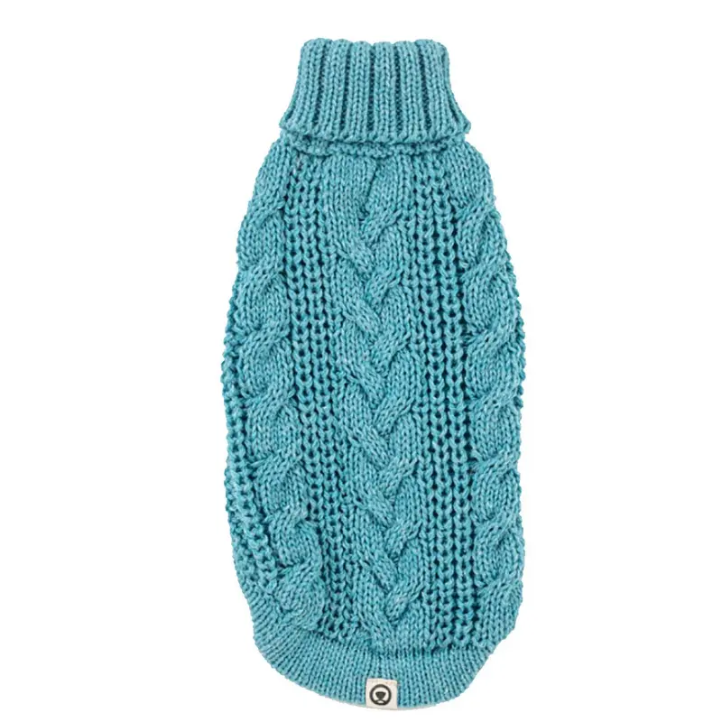 Hot Dogz Recycled Cotton Dog Sweater - Turquesa