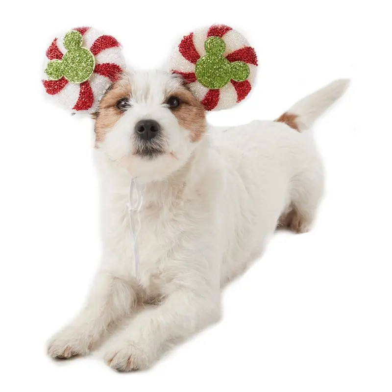 Disney Mickey Candy Cane Holiday Ears Dog Headpiece by Rubies