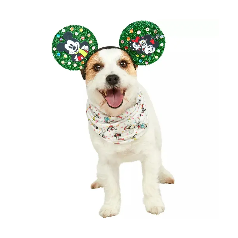 Disney Mickey Holiday Ears and Dog Scarf Set by Rubies