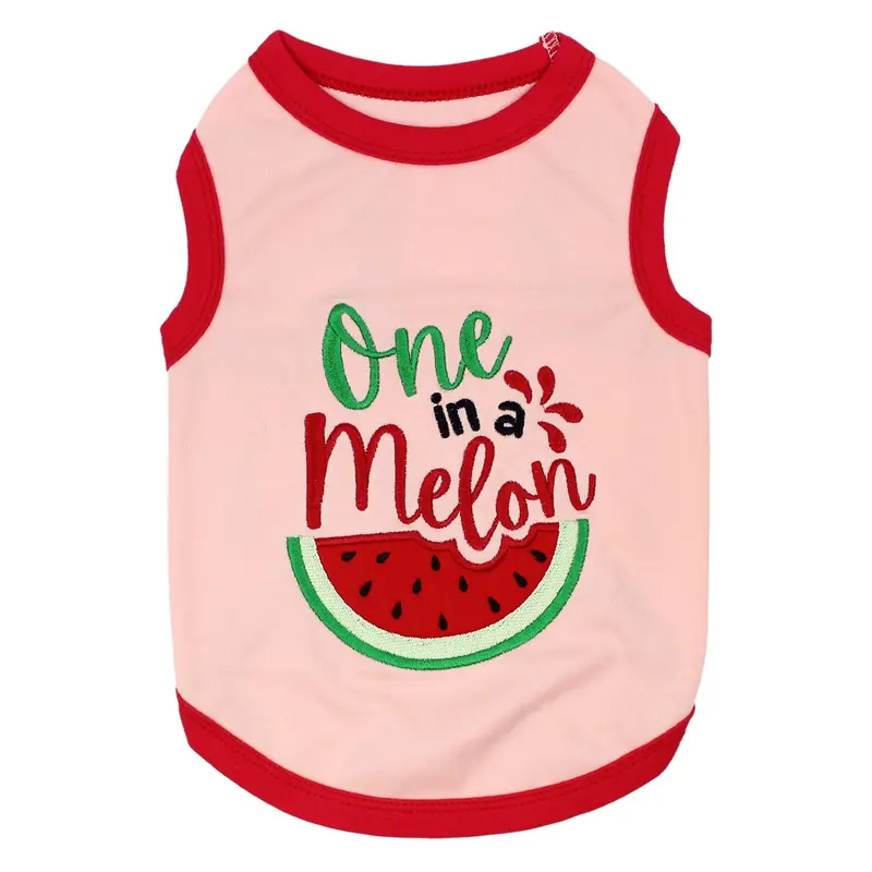 Parisian Pet One in a Melon Dog Tank - Pink with Red Trim
