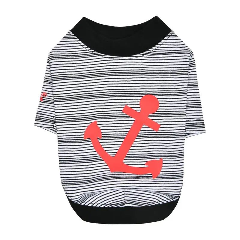 Puppia Havelock Nautical Dog Shirt - White with Red Anchor