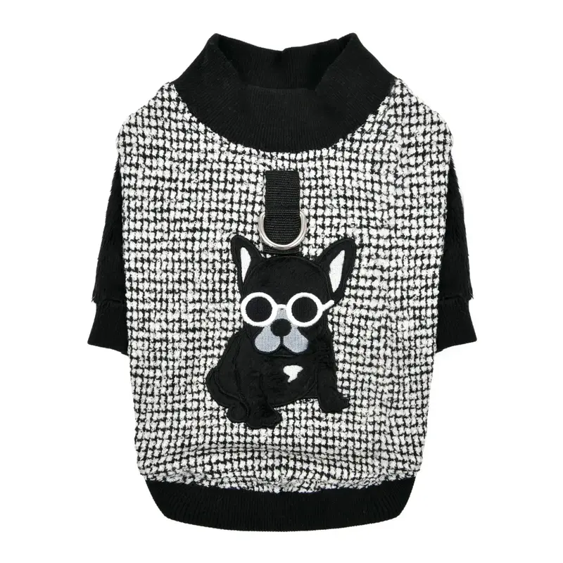 Puppia Tobee Houndstooth Harness Dog Shirt - Black