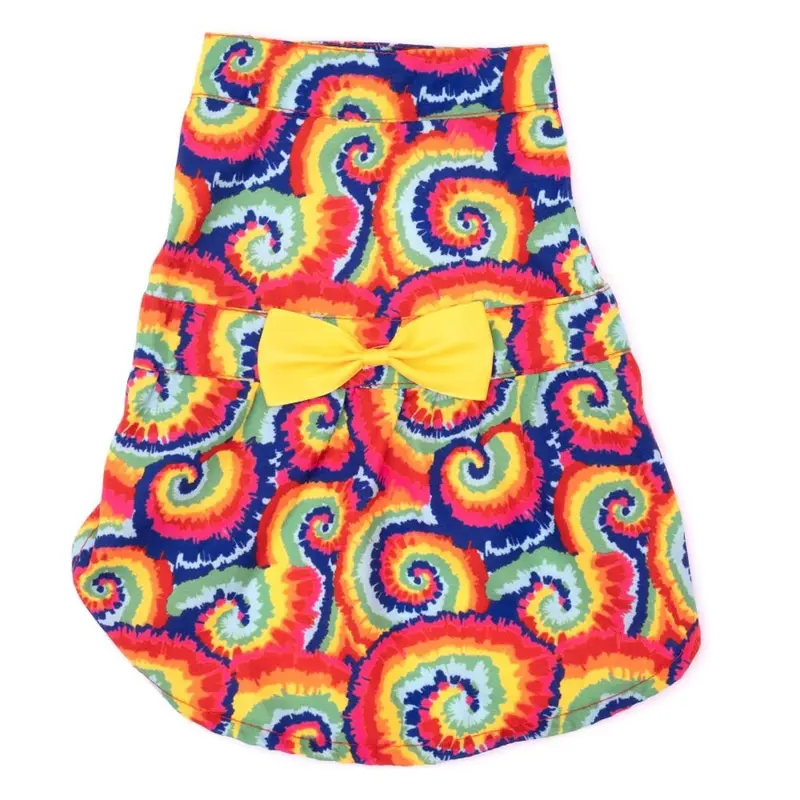 Worthy Dog Kaleidoscope Tie-Dye Dog Dress - Rainbow