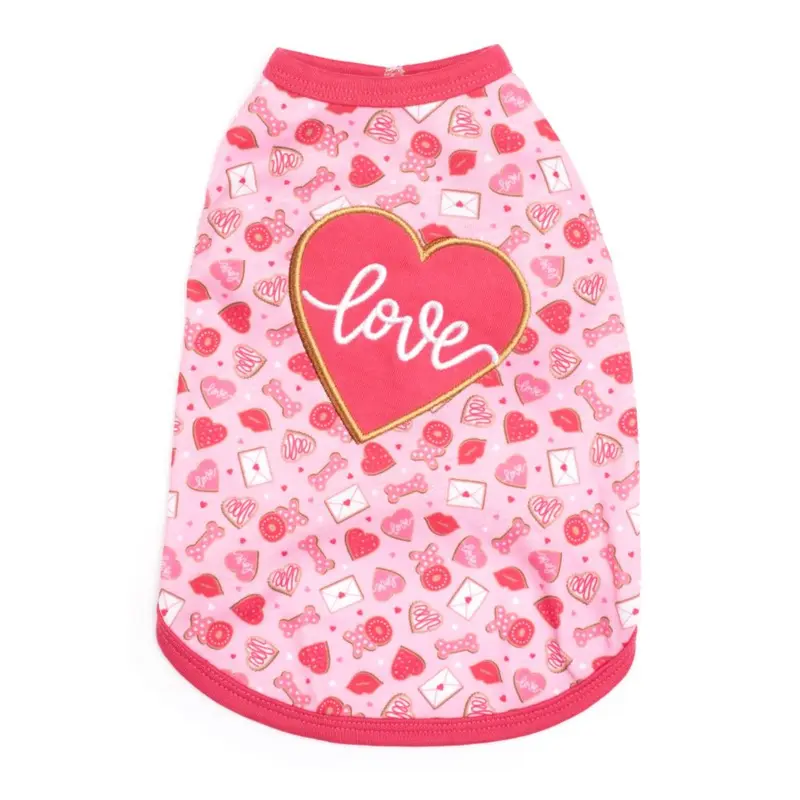 Worthy Dog Love & Kisses Dog T-Shirt - Pink