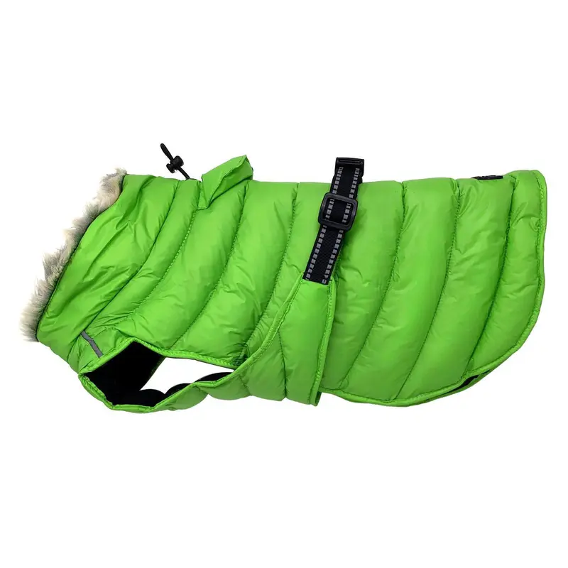 Alpine Extreme Weather Puffer Dog Coat by Doggie Design - Lime Green