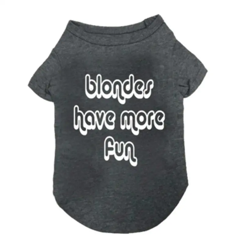 fabdog Blondes Have More Fun Dog T-Shirt - Grey