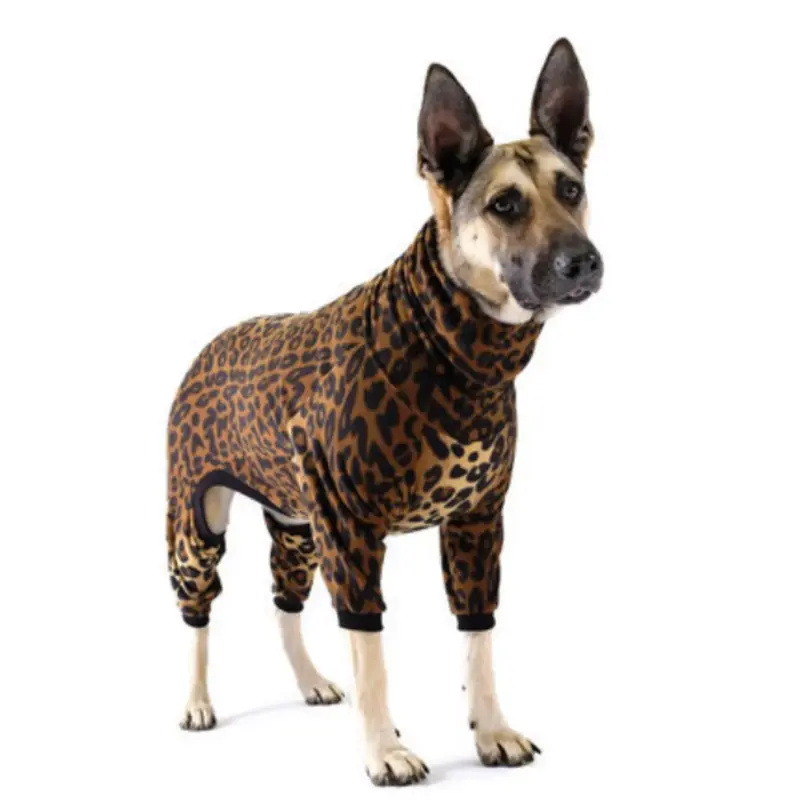Gold Paw Stretch Fleece Dog Onesie - Leopard