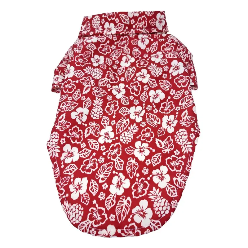 Hawaiian Camp Shirt by Doggie Design - Aloha Red