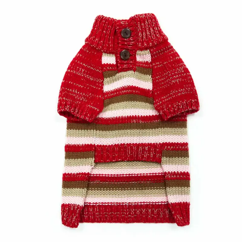 Marl Stripes Dog Sweater by Dogo - Red