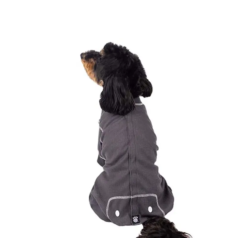 Petrageous Cozy Thermal Dog Pajamas - Charcoal 