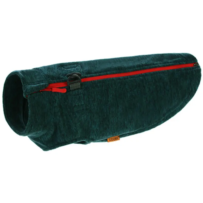 Gooby Zip Up Fleece Dog Vest - Turquoise Wash