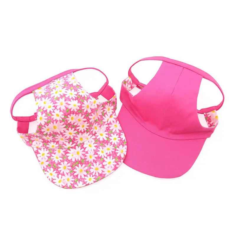 Joyful Bling Reversible Dog Visor - Pink Daisies