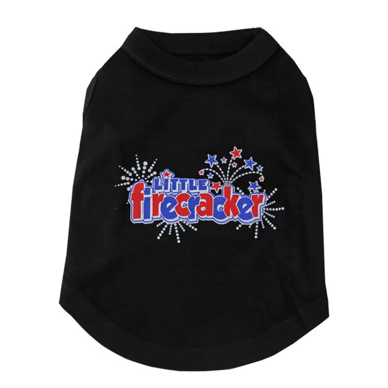 Little Firecracker Dog Tank - Black