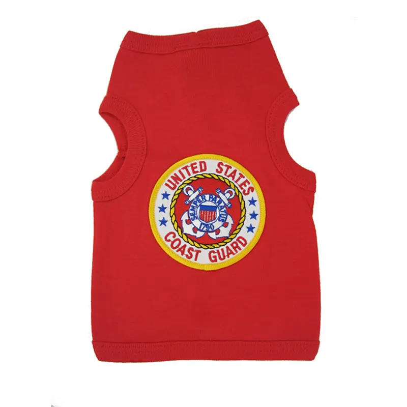 Woof Ink U.S. Coast Guard Crest Dog Tank Top - Red