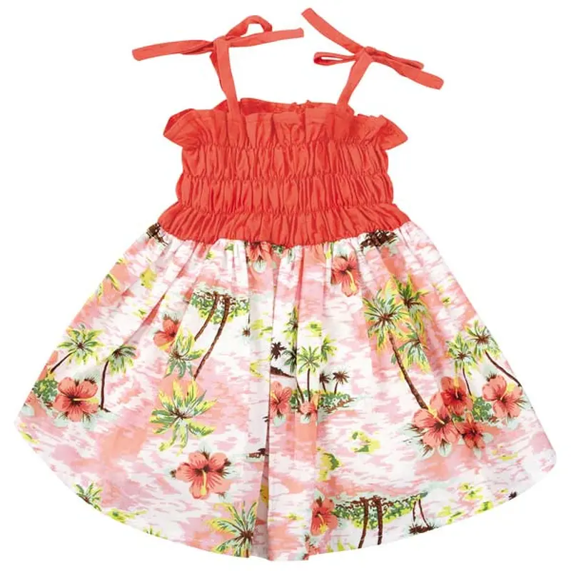 Casual Canine Hawaiian Breeze Dog Dress - Coral
