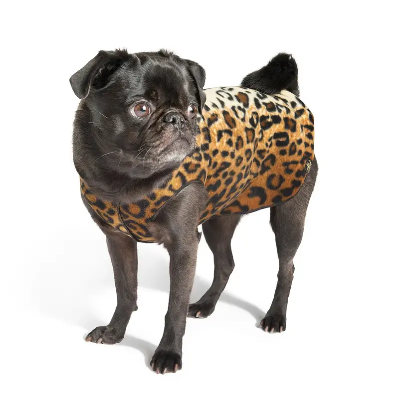 Gold Paw Fleece Dog Jacket - Leopard