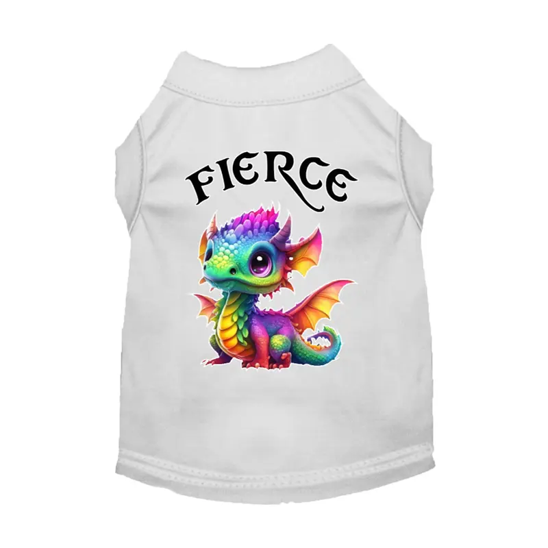 Mirage Fierce Dragon Dog Shirt - White