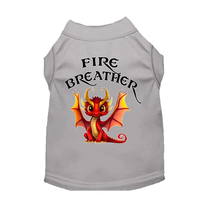 Mirage Fire Breather Dragon Dog Shirt - Gray