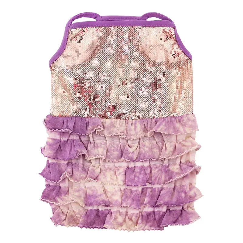 Oscar Newman Bling it On Sequin Tank Dog Dress - Purple