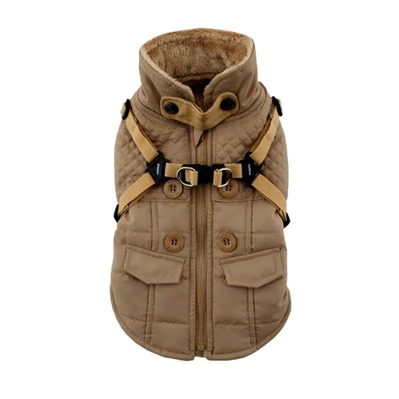 Wilkes Fleece Dog Vest by Puppia - Beige