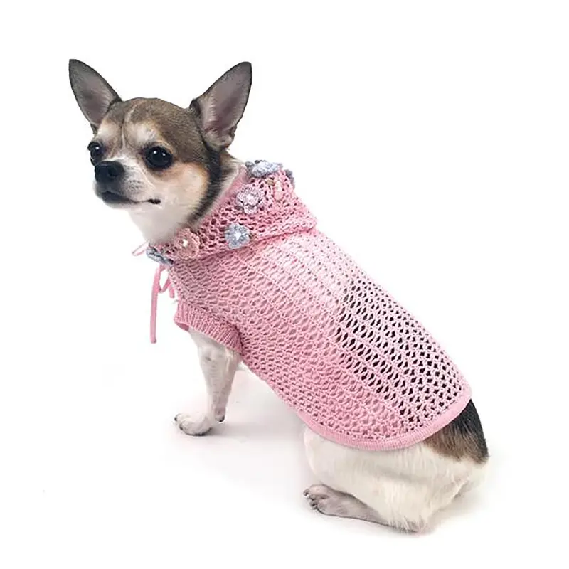 Oscar Newman Lacey Breezy Dog Cover-Up Hoodie - Pink