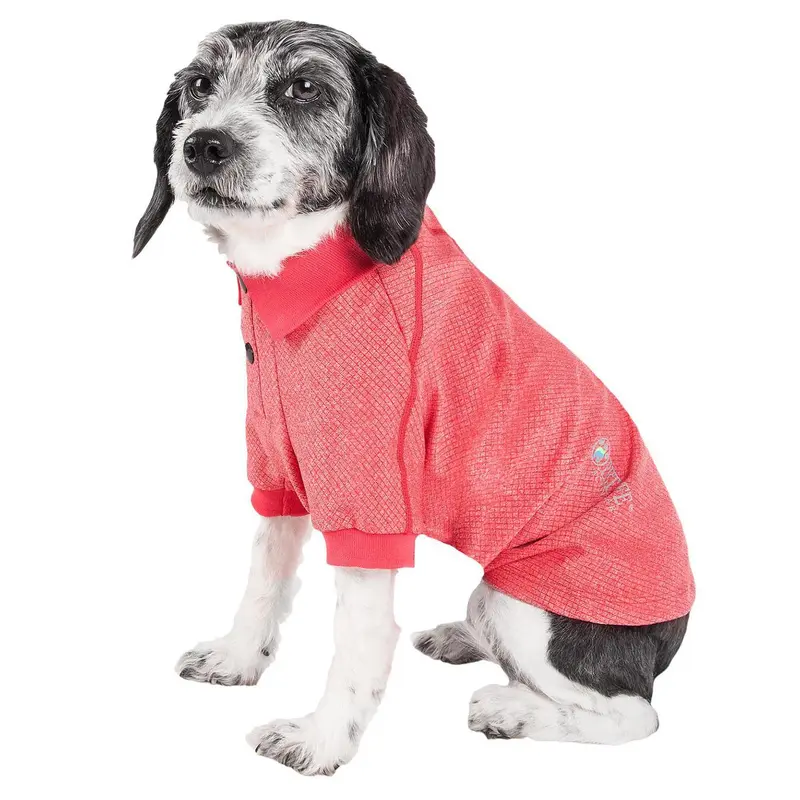 Pet Life ACTIVE Fur-Flexed Performance Dog Polo - Red