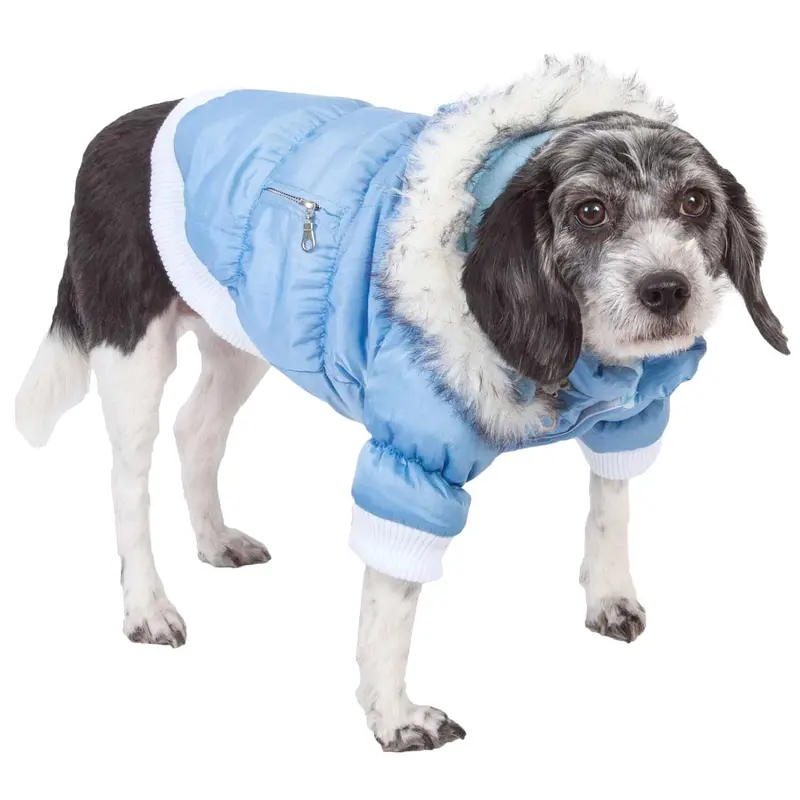 Pet Life Metallic Ski Parka Dog Coat - Blue