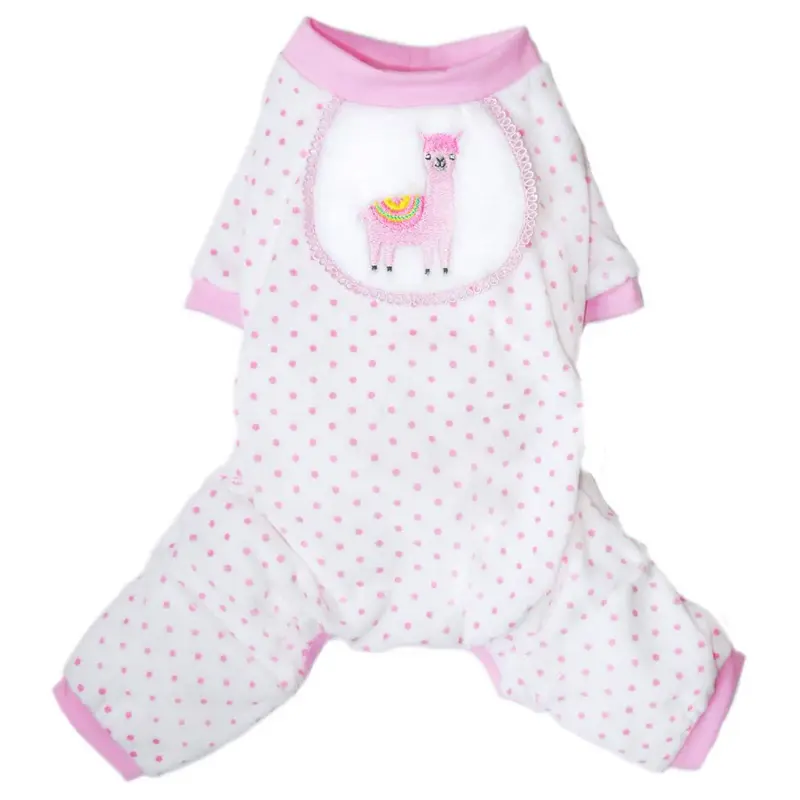 Pooch Outfitters Llama Dog Pajamas - Pink