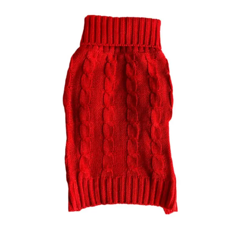 Casual Canine Cable Knit Dog Sweater - Holiday Red