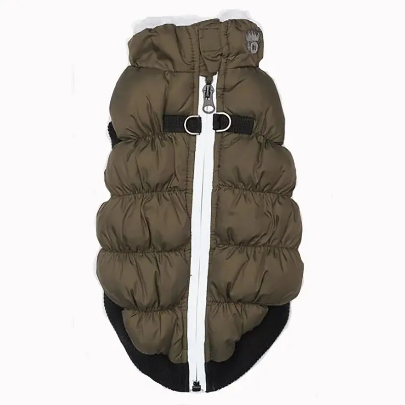 Hip Doggie Crown Puffer Dog Vest - Olive